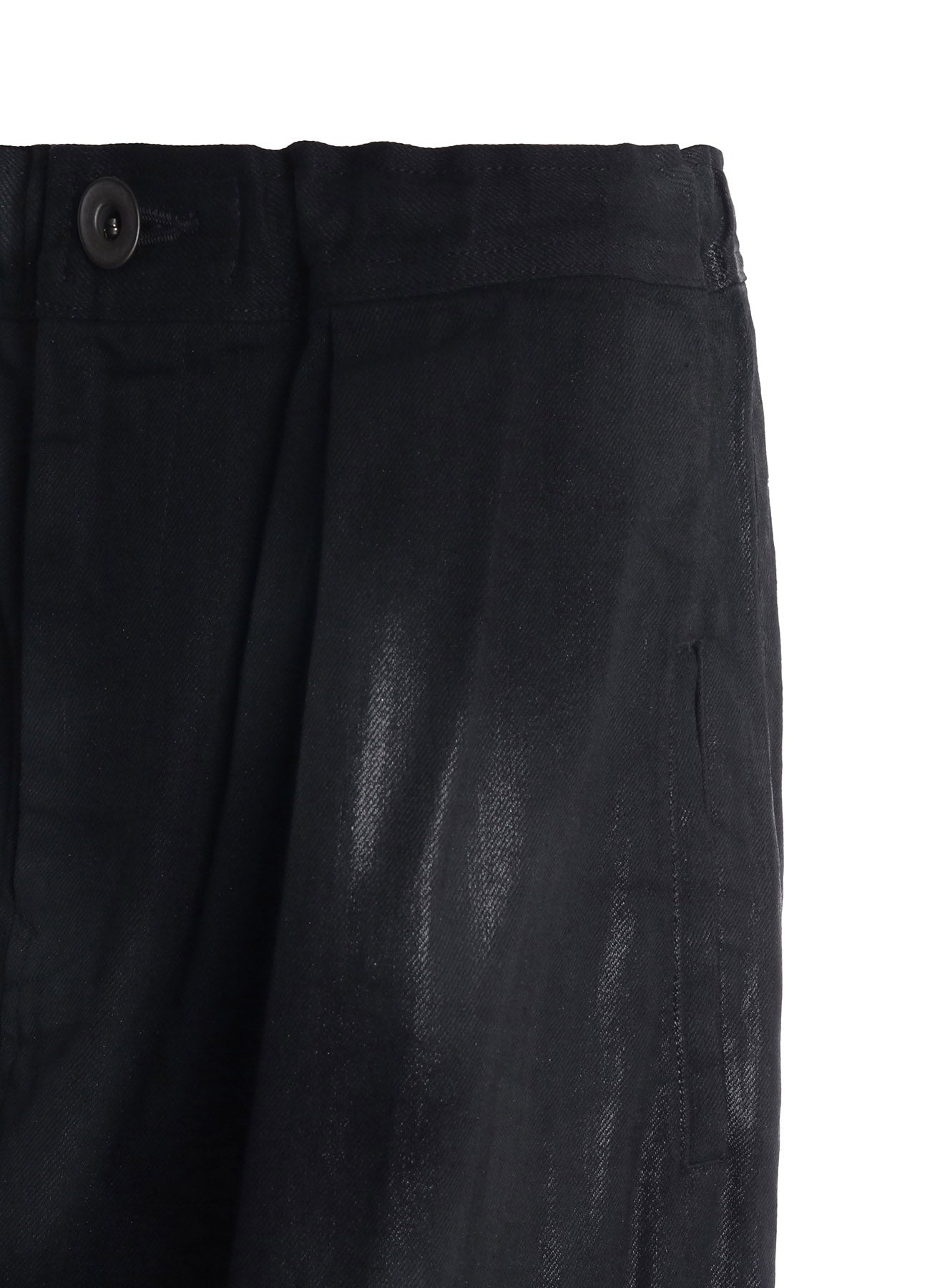 8OZ DENIM FOIL PRINT FRONT TUCK WIDE PANTS