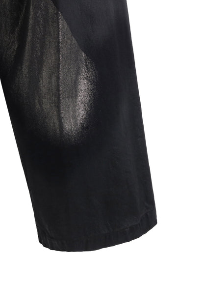 8OZ DENIM FOIL PRINT FRONT TUCK WIDE PANTS