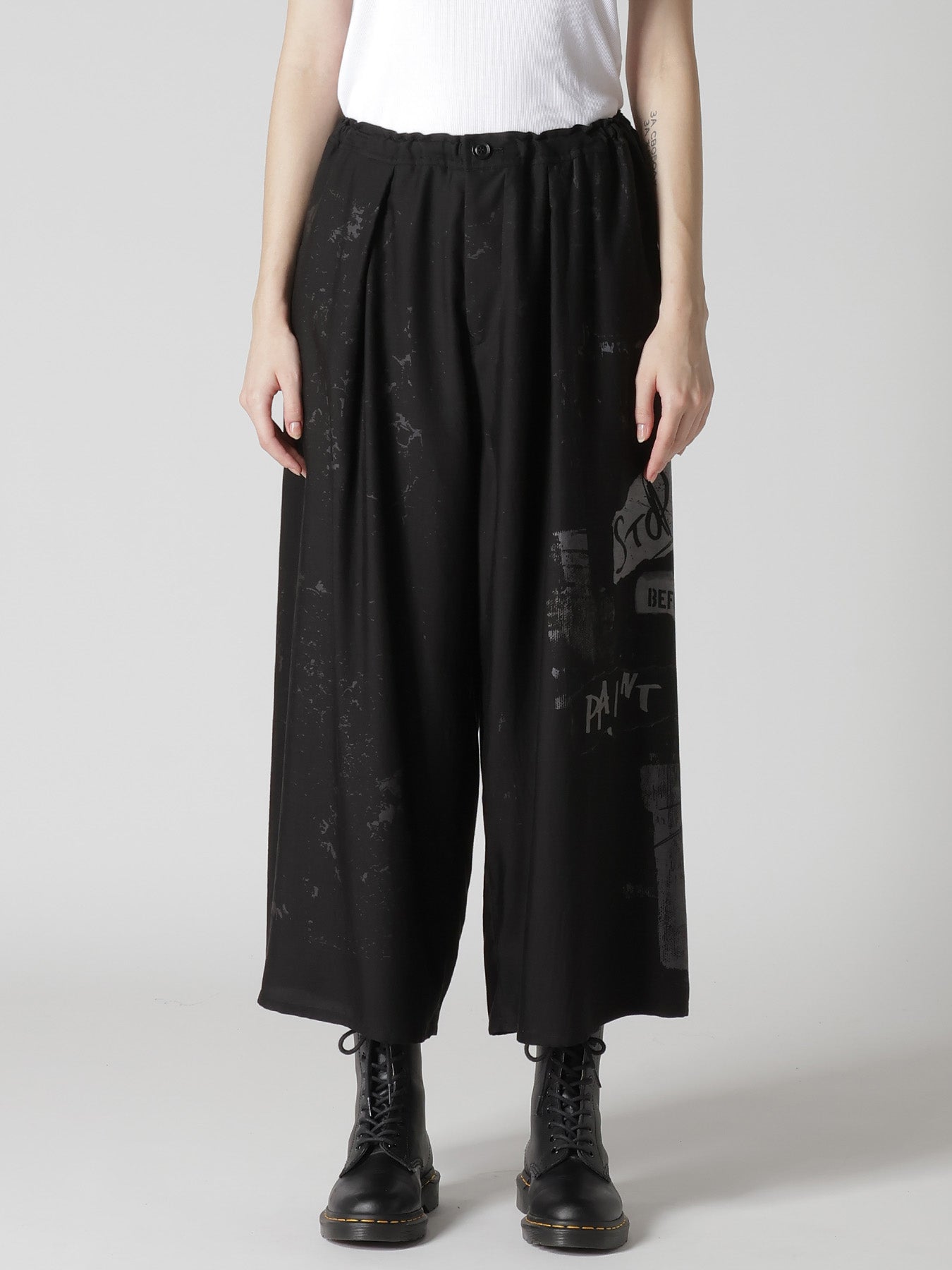 CU/DUNGAREE LIGHT TWILL FRONT TUCK WIDE PANTS