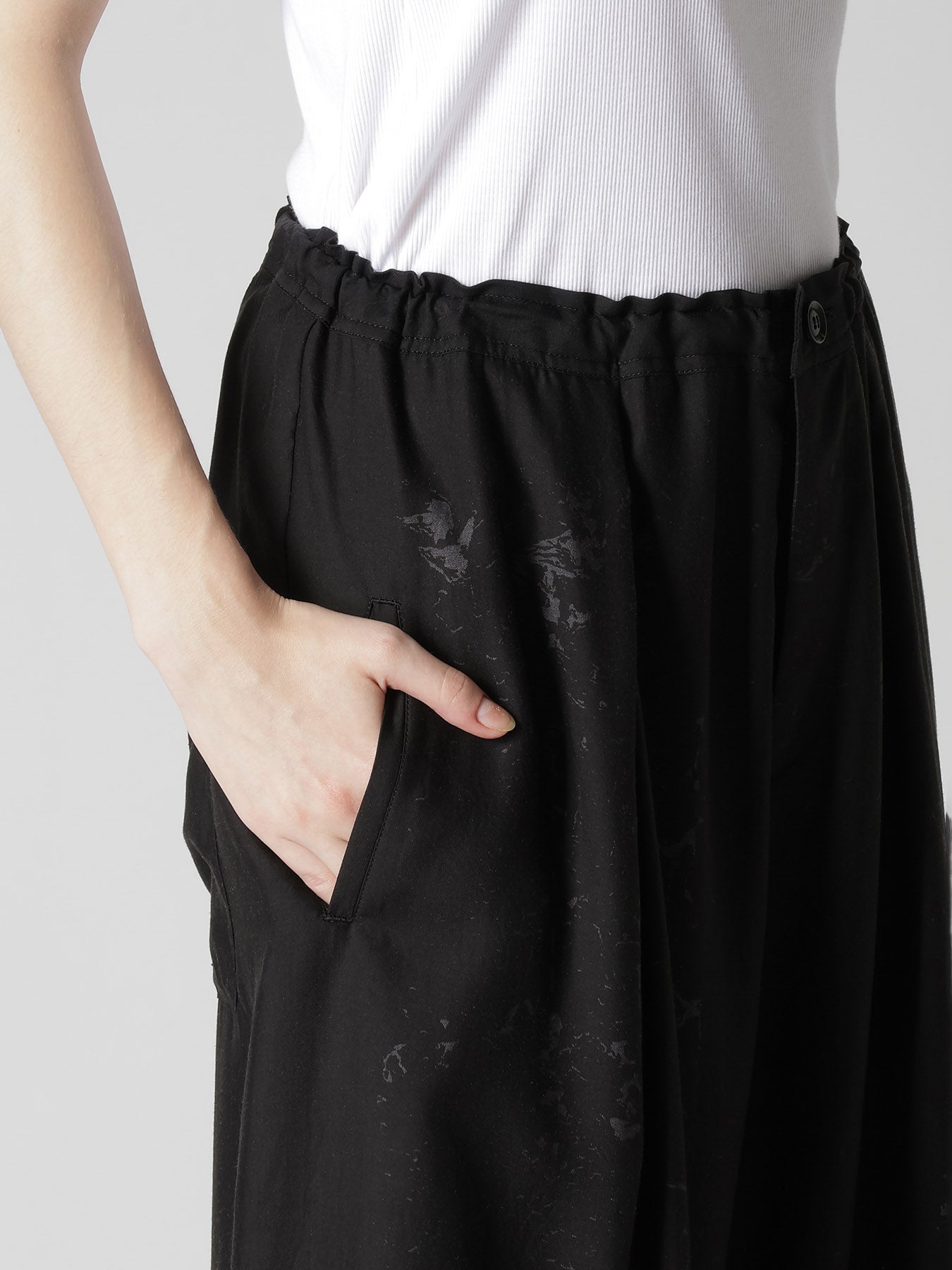 CU/DUNGAREE LIGHT TWILL FRONT TUCK WIDE PANTS