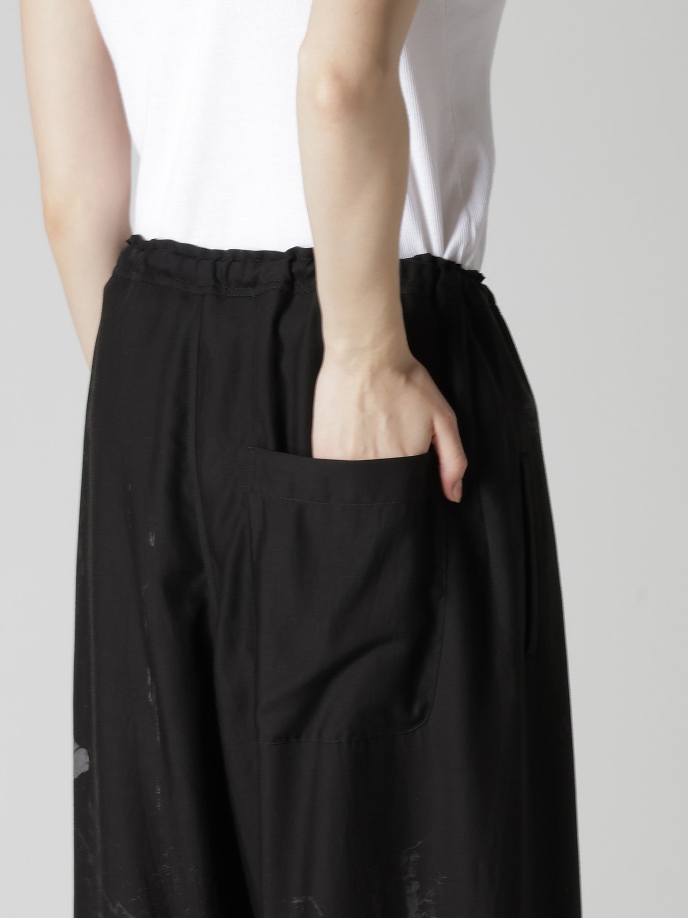 CU/DUNGAREE LIGHT TWILL FRONT TUCK WIDE PANTS