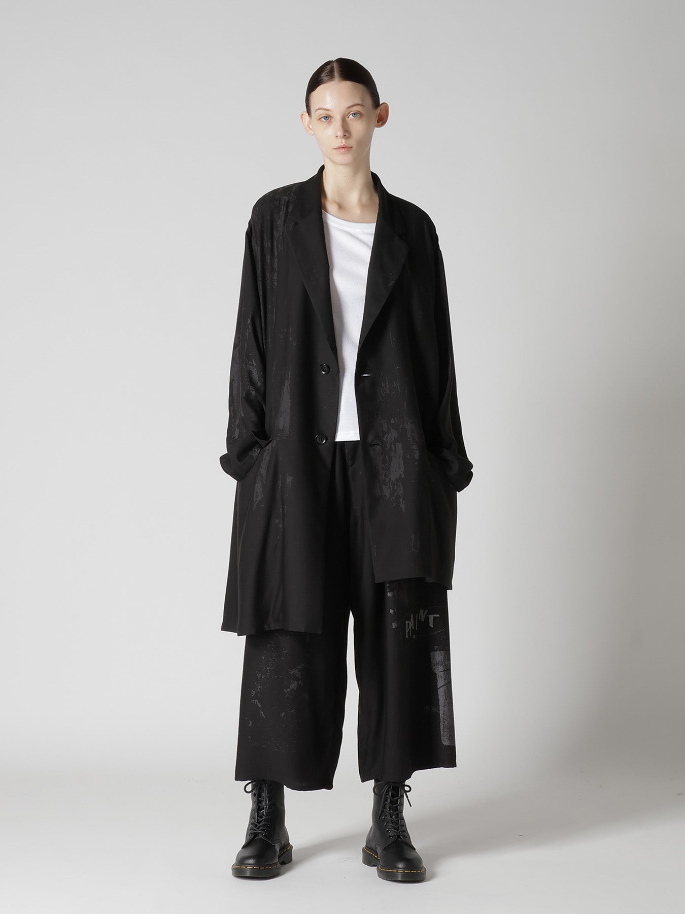 CU/DUNGAREE LIGHT TWILL FRONT TUCK WIDE PANTS