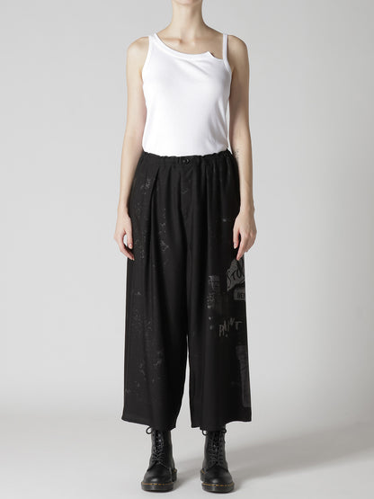 CU/DUNGAREE LIGHT TWILL FRONT TUCK WIDE PANTS