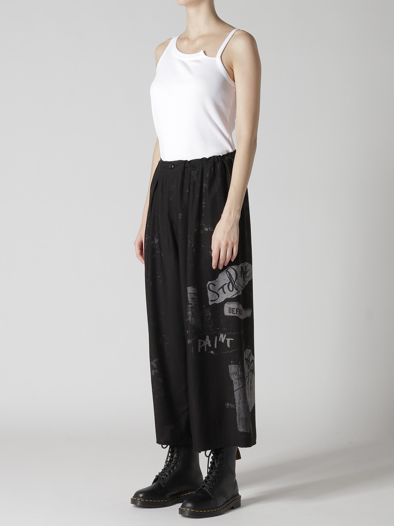 CU/DUNGAREE LIGHT TWILL FRONT TUCK WIDE PANTS