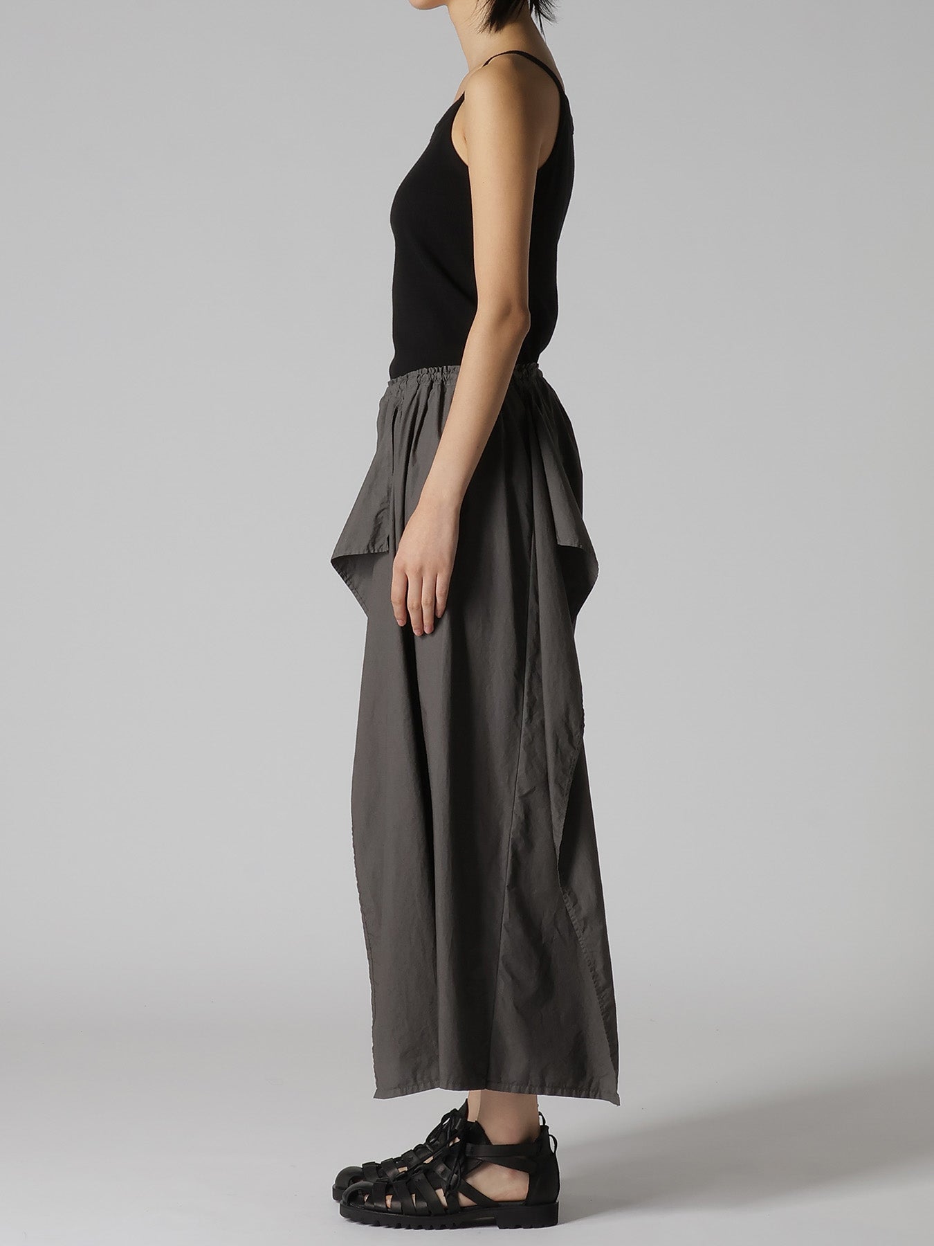 COTTON TYPEWRITER LEFT DRAPE PANTS