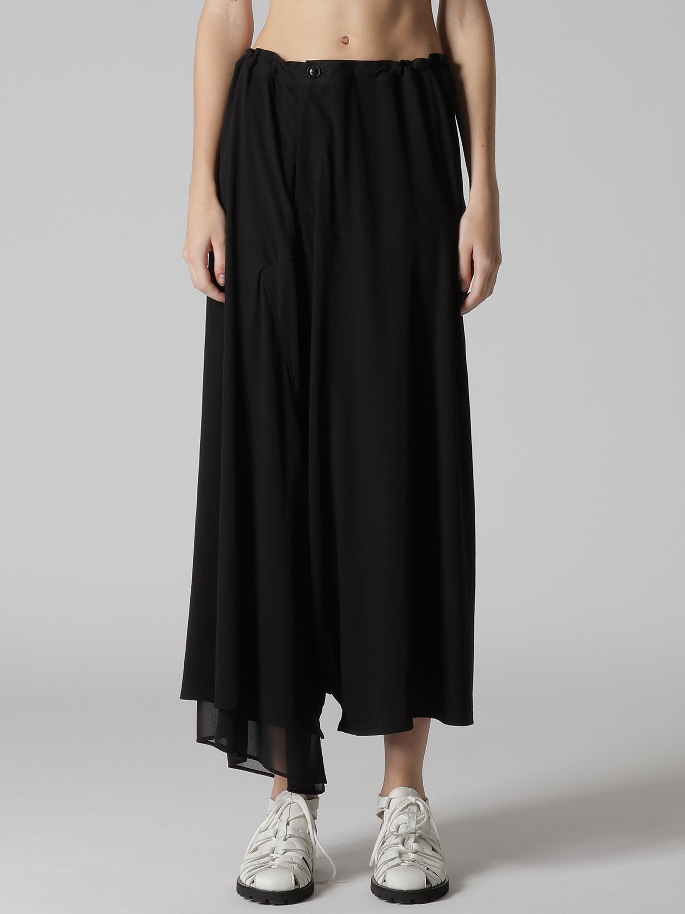 COTTON HARD TWISTED JERSEY ASYMMETERIC PANTS
