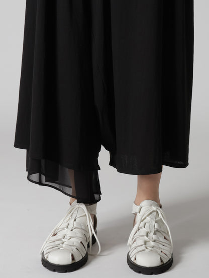 COTTON HARD TWISTED JERSEY ASYMMETERIC PANTS