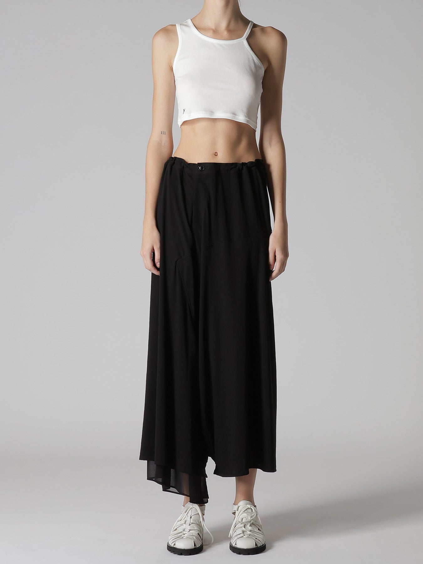 COTTON HARD TWISTED JERSEY ASYMMETERIC PANTS