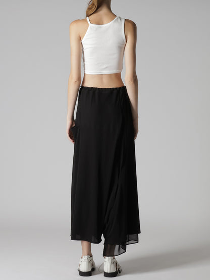 COTTON HARD TWISTED JERSEY ASYMMETERIC PANTS