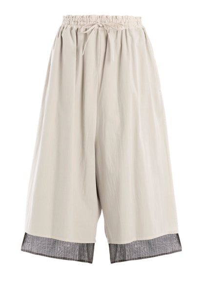 COTTON BROAD GATHERE DOUBLE PANTS