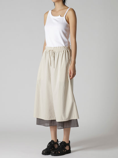 COTTON BROAD GATHERE DOUBLE PANTS