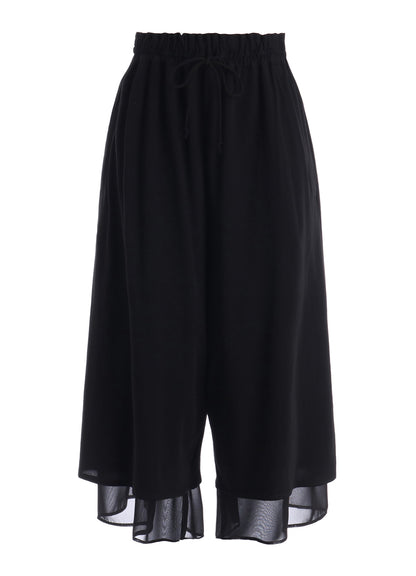 COTTON HARD TWISTED JERSEY GATHERED DOUBLE PANTS