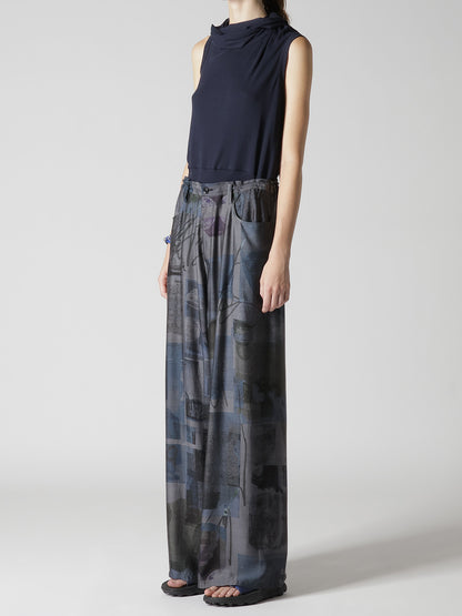 CU/DUNGAREE LIGHT TWILL LONG STRAIGHT PANTS