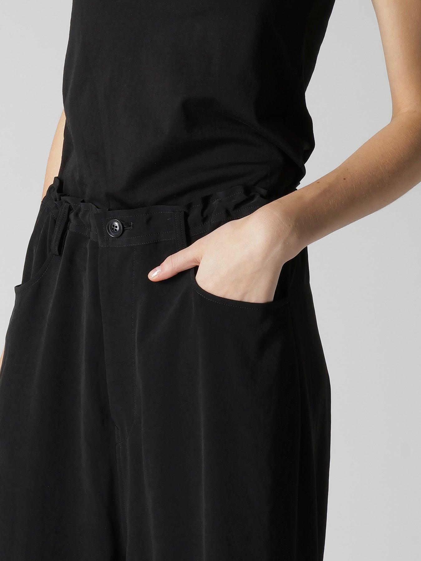 TA/PE CREPE DE CHINE LONG STRAIGHT PANTS