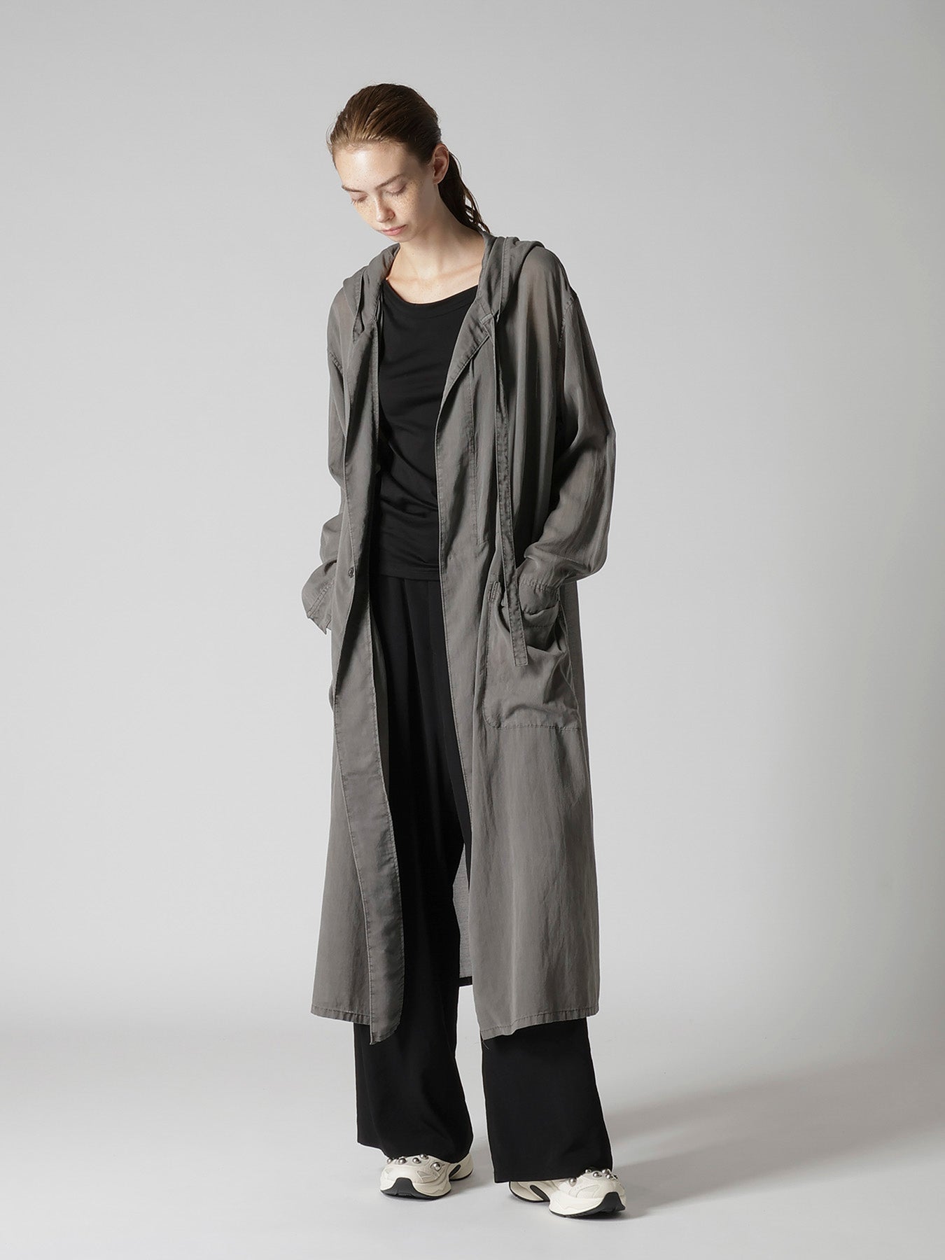 TA/PE CREPE DE CHINE LONG STRAIGHT PANTS