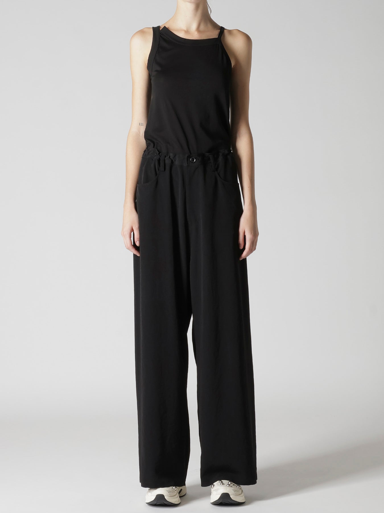 TA/PE CREPE DE CHINE LONG STRAIGHT PANTS