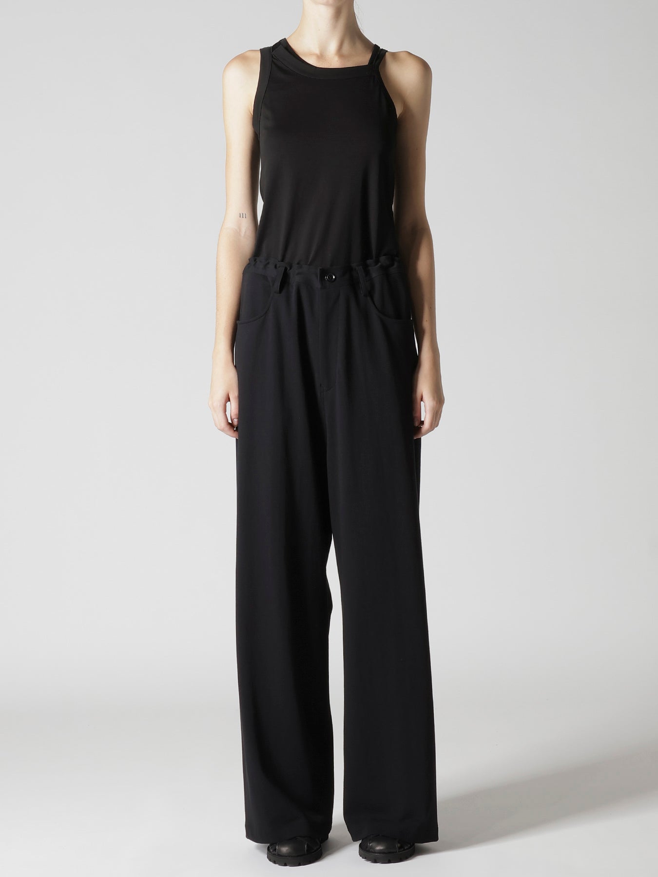 COTTON INLAY LONG STRAIGHT PANTS