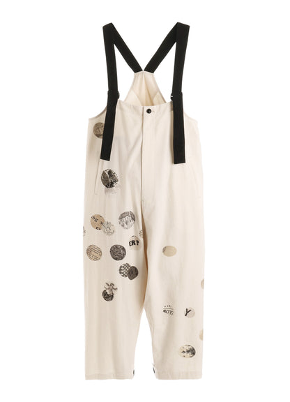 6OZ DENIM ANGEL DOT PRINT OVERALLS