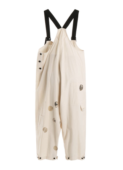 6OZ DENIM ANGEL DOT PRINT OVERALLS