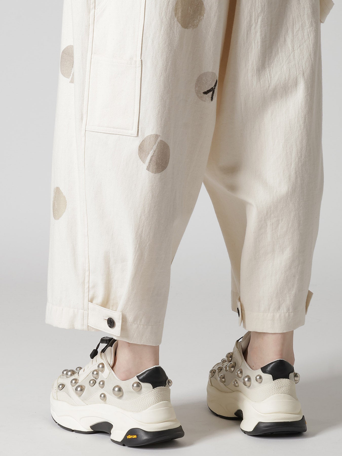 6OZ DENIM ANGEL DOT PRINT OVERALLS