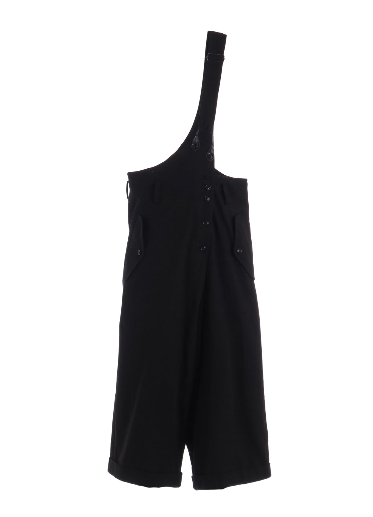 COTTON FLAX GABARDINE CENTER TUCK PANTS