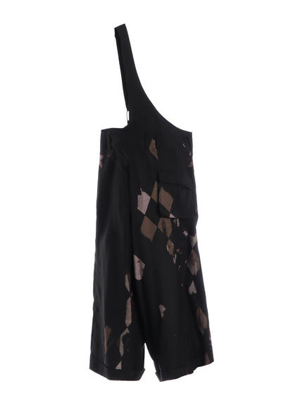 DIAMOND PATTERN CUPRO DUNGAREE PANTS