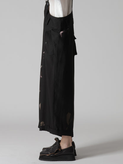 DIAMOND PATTERN CUPRO DUNGAREE PANTS