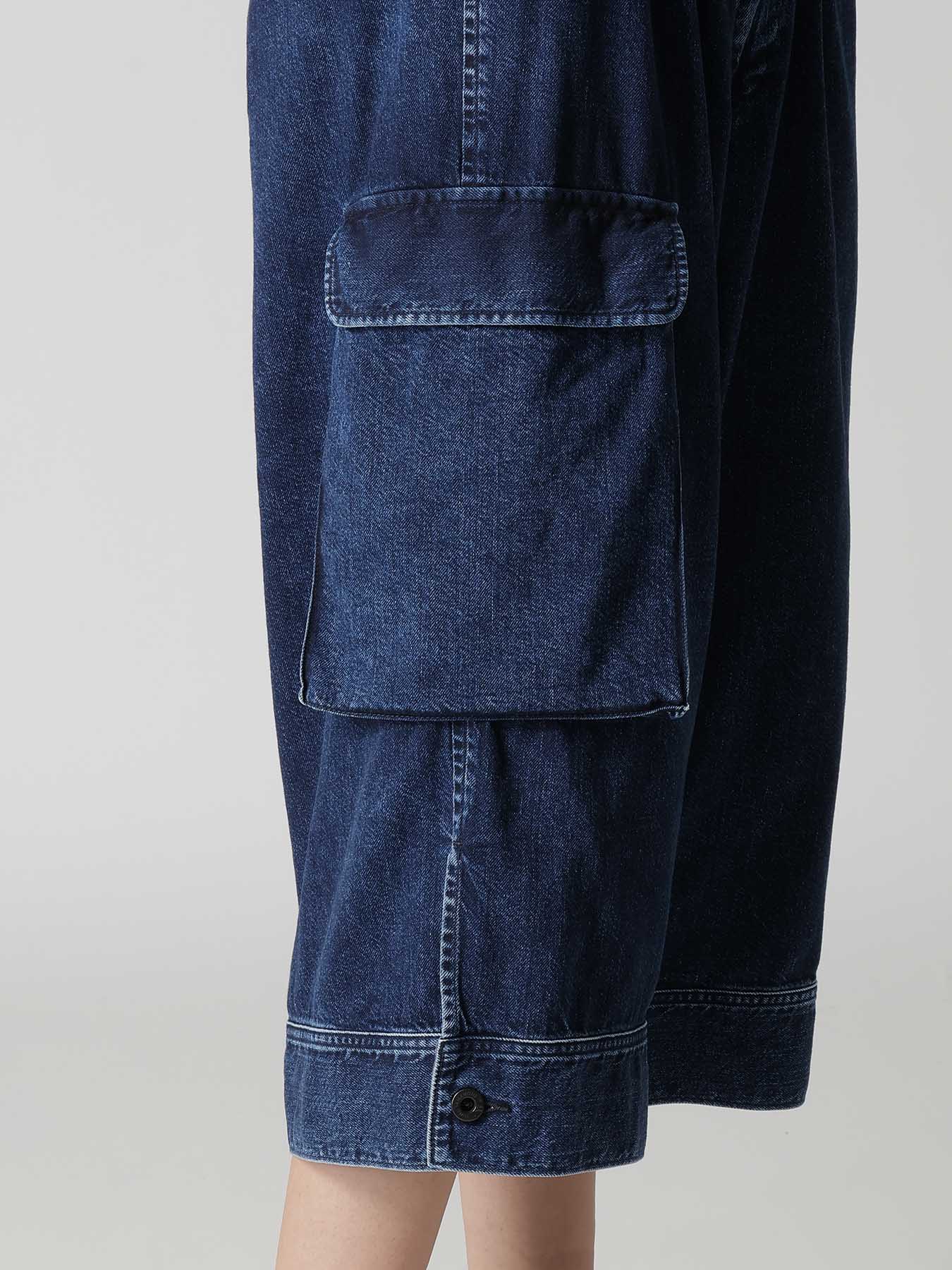 8OZ DENIM CHEMICAL WASH HEM CUFFS SAROUEL PANTS