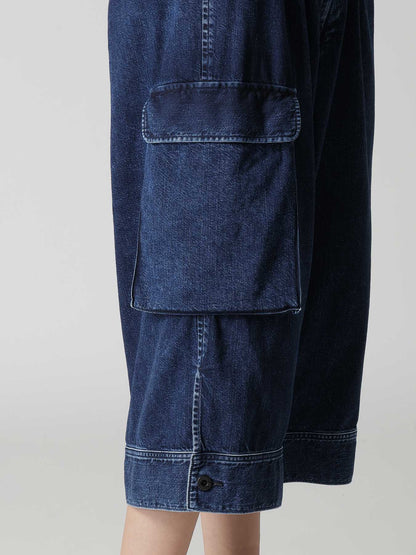 8OZ DENIM CHEMICAL WASH HEM CUFFS SAROUEL PANTS