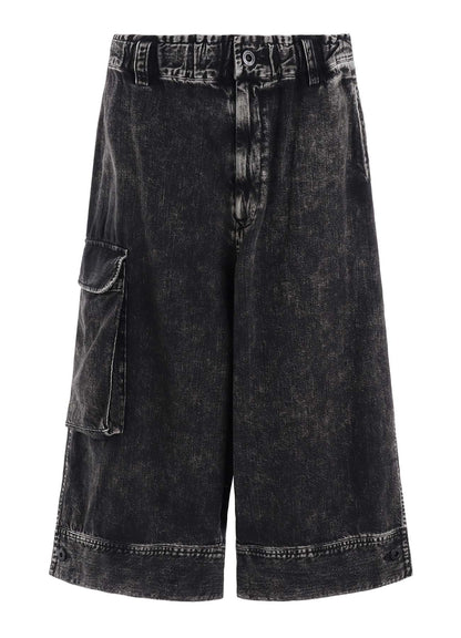 8OZ DENIM CHEMICAL WASH HEM CUFFS SAROUEL PANTS