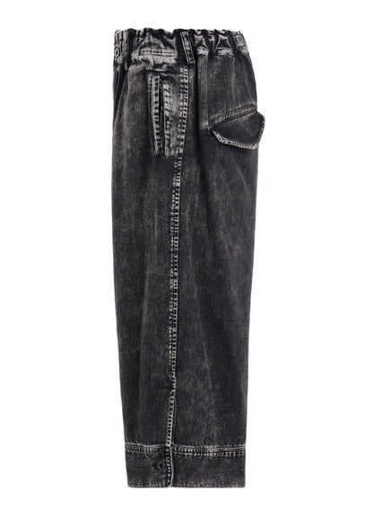 8OZ DENIM CHEMICAL WASH HEM CUFFS SAROUEL PANTS