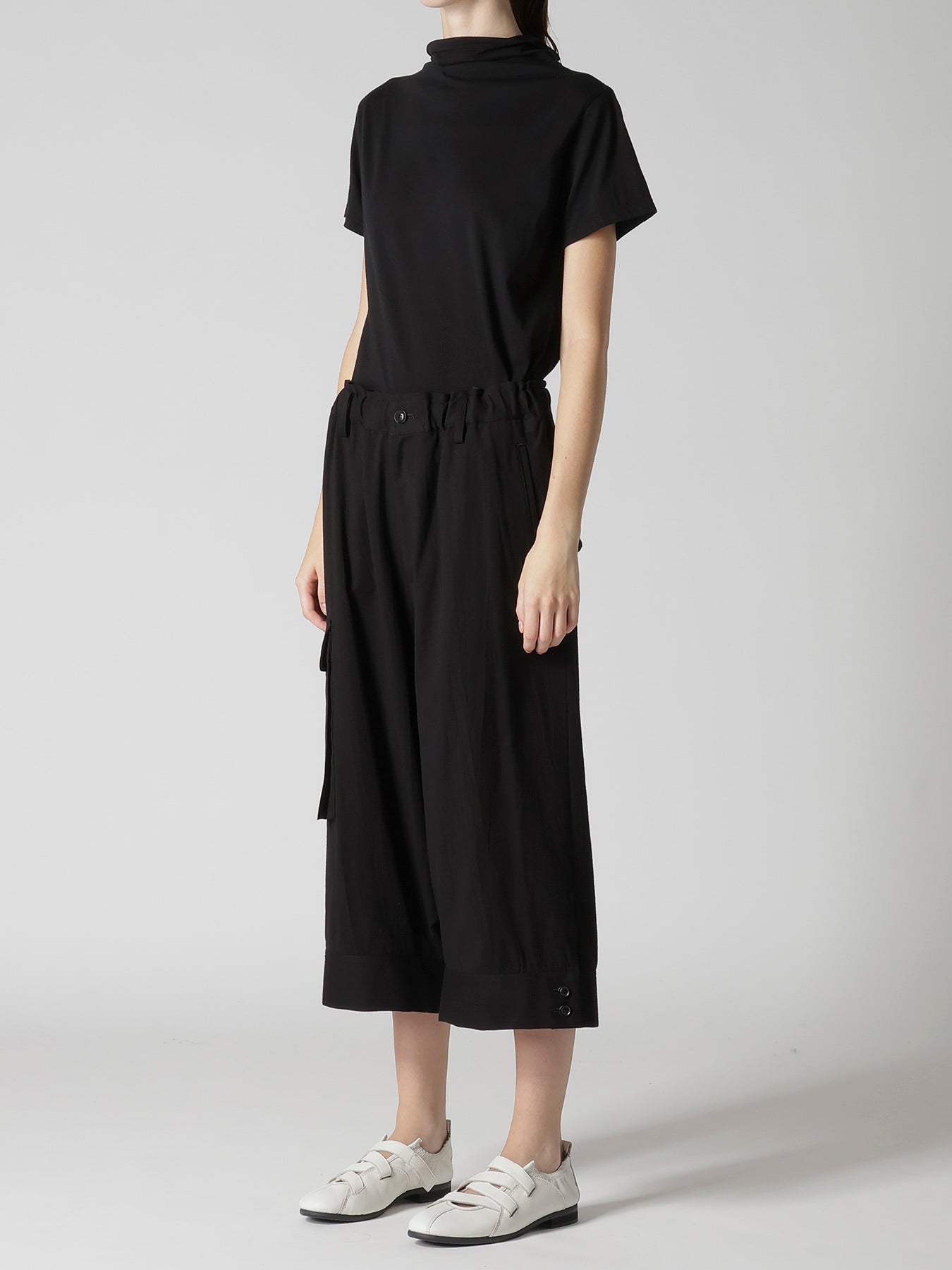 CROSS WEAVE GABARDINE HEM CUFFS SAROUEL PANTS