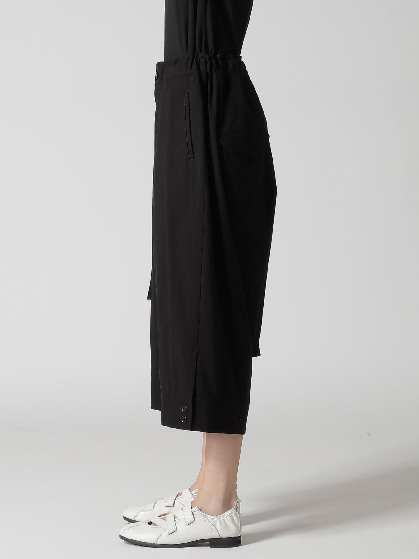 CROSS WEAVE GABARDINE HEM CUFFS SAROUEL PANTS