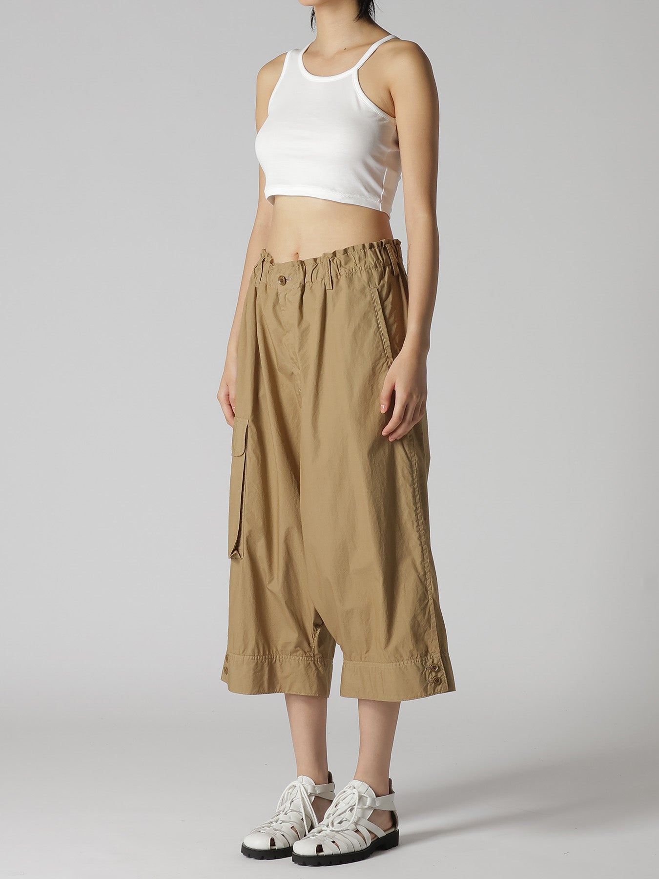 COTTON TYPEWRITER HEM CUFFS SAROUEL PANTS
