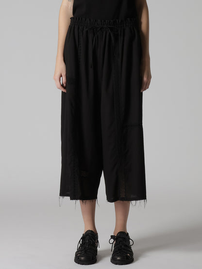 COTTON LACE PATCHWORK GATHER PANTS