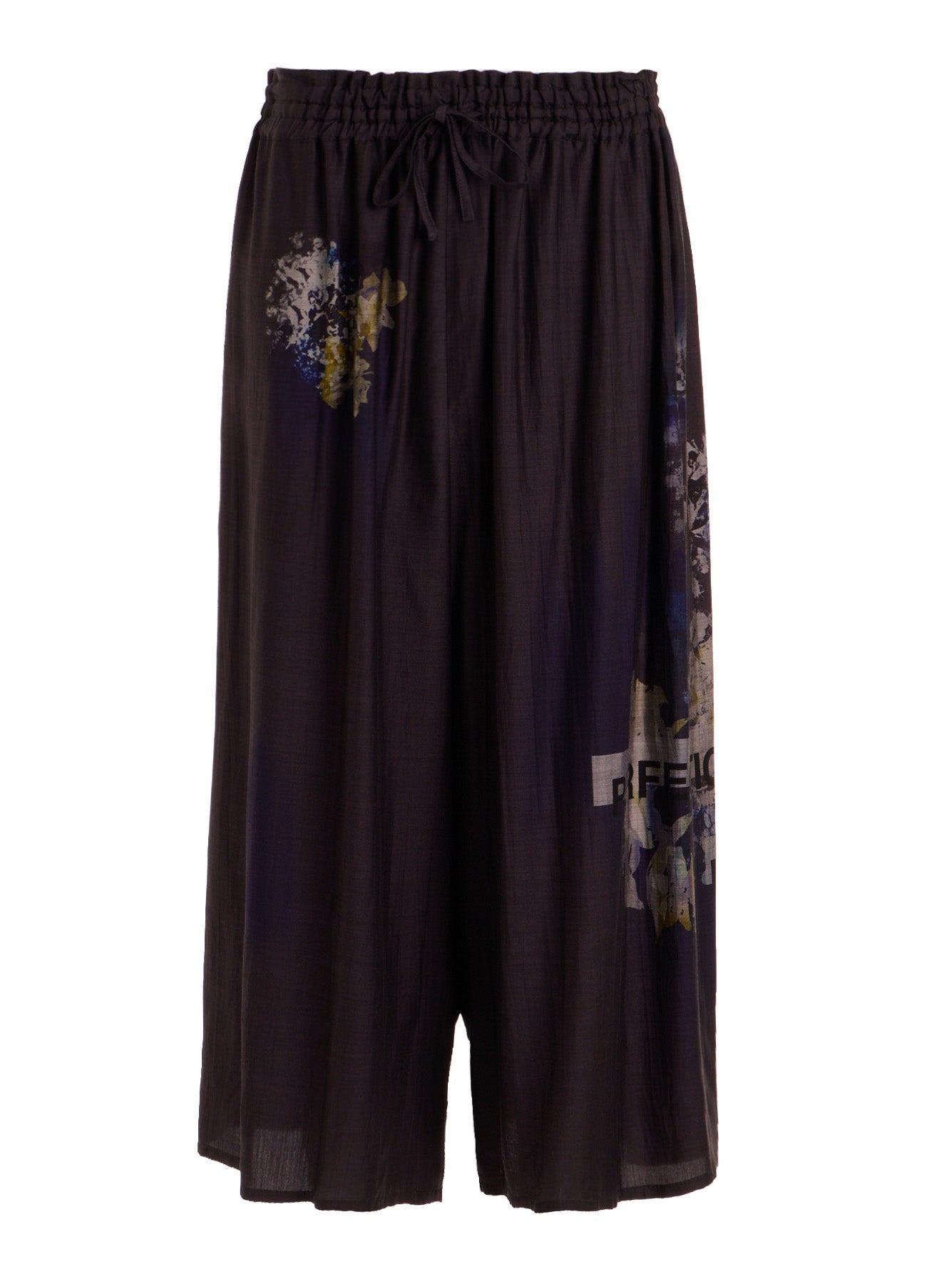 CUPRO/DUNGAREE TWILL GATHER PANTS