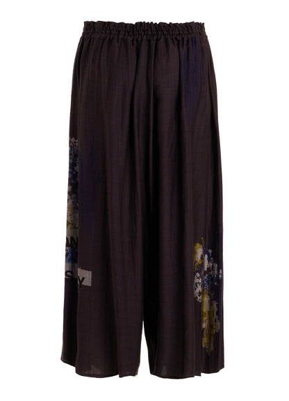 CUPRO/DUNGAREE TWILL GATHER PANTS