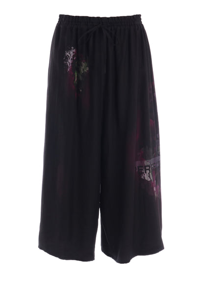 CUPRO/DUNGAREE TWILL GATHER PANTS