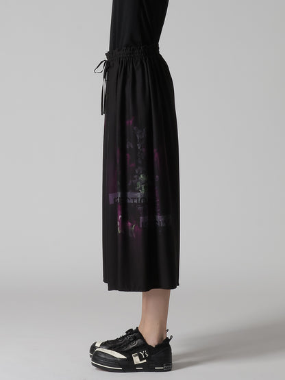 CUPRO/DUNGAREE TWILL GATHER PANTS