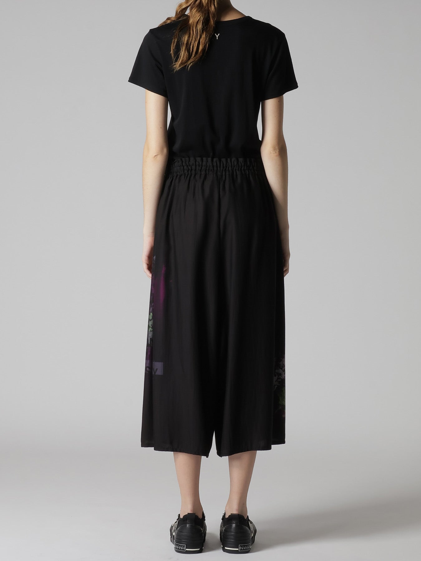 CUPRO/DUNGAREE TWILL GATHER PANTS