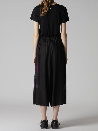 CUPRO/DUNGAREE TWILL GATHER PANTS