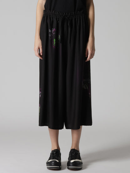 CUPRO/DUNGAREE TWILL GATHER PANTS