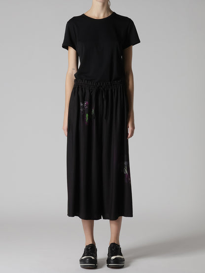 CUPRO/DUNGAREE TWILL GATHER PANTS