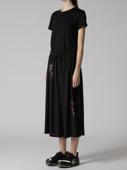 CUPRO/DUNGAREE TWILL GATHER PANTS