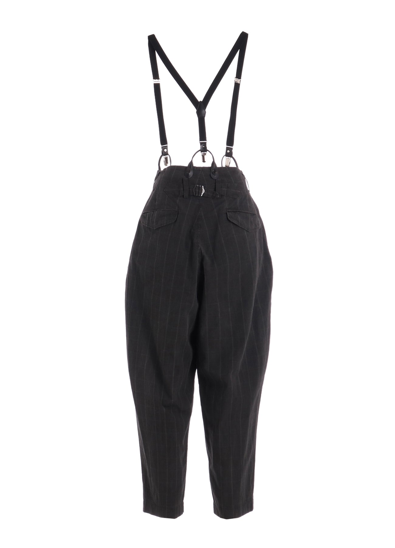 COTTON PLAID SUSPENDER PANTS