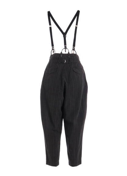 COTTON PLAID SUSPENDER PANTS