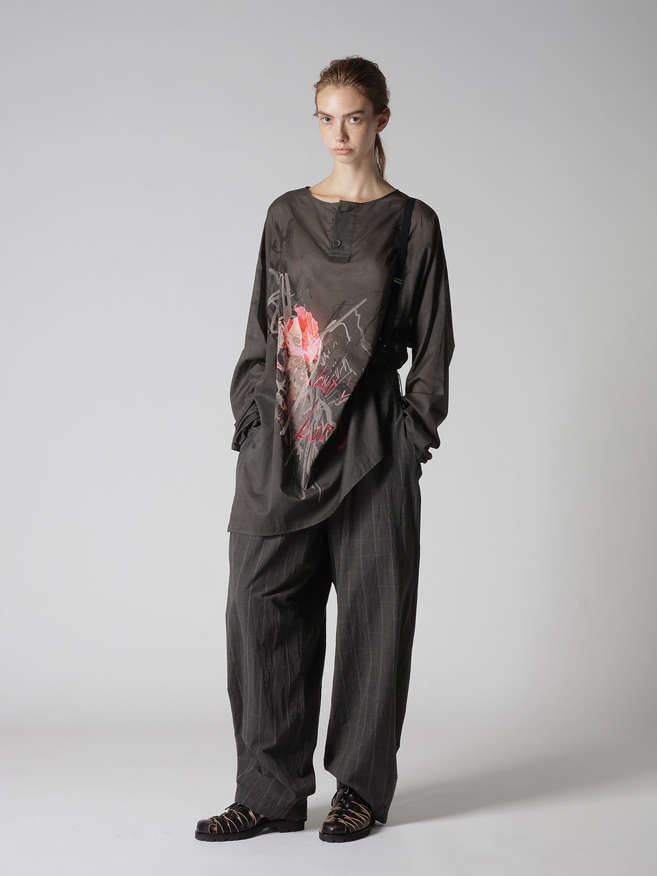 COTTON PLAID SUSPENDER PANTS – THE SHOP YOHJI YAMAMOTO