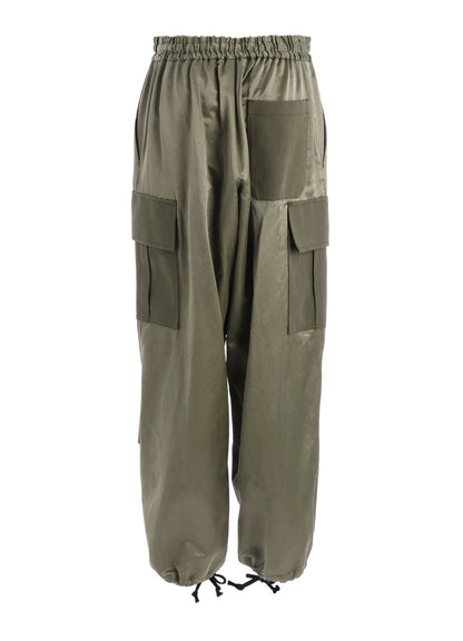 SATIN/COTTON CARGO PANTS