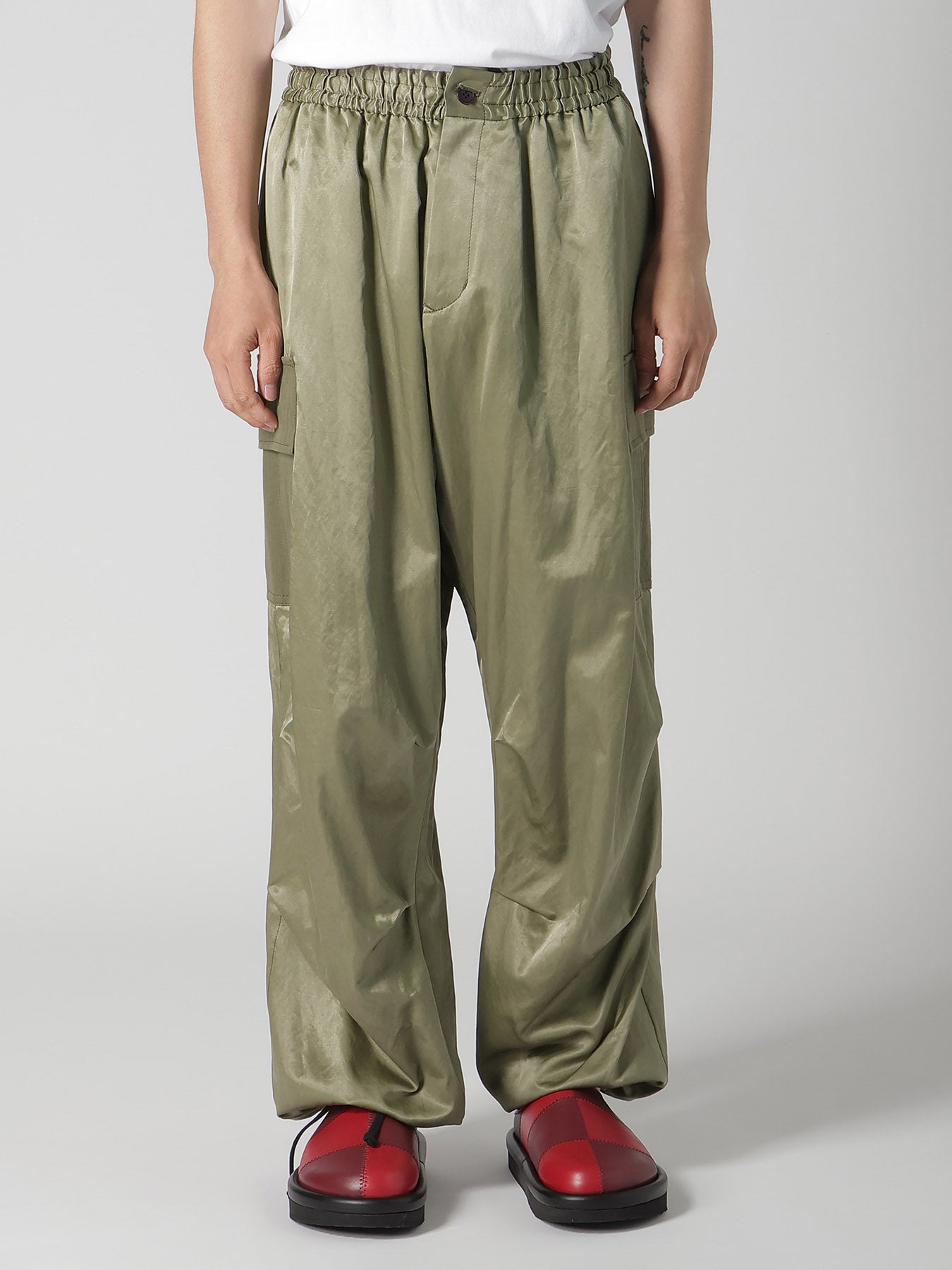 SATIN/COTTON CARGO PANTS