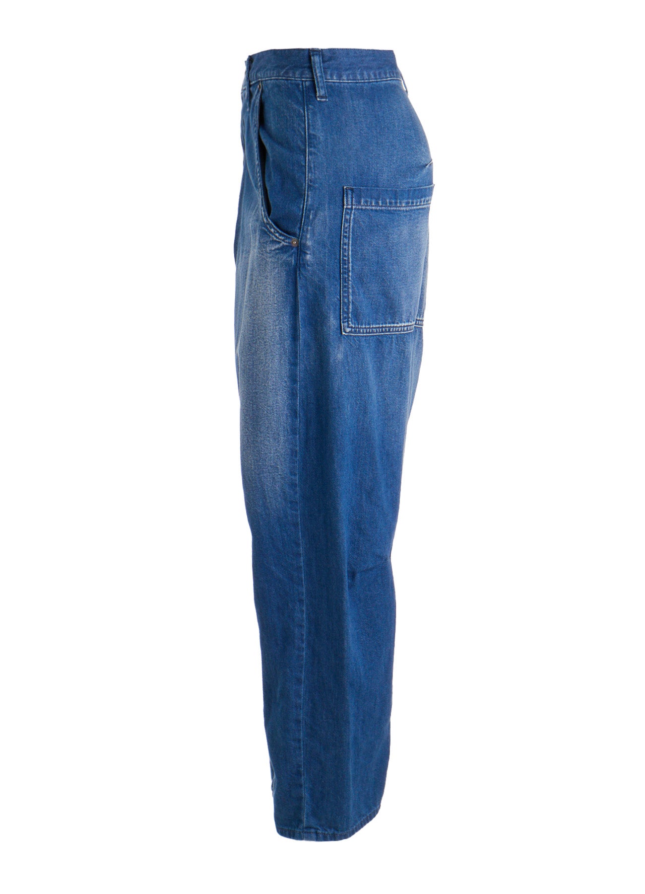 8OZ SPOTTED DENIM WIDE PANTS WITH GUSSET